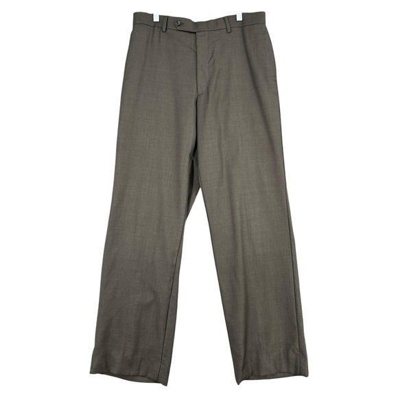 Nautica Mens Dress Pants 34x32 Wool Blend Brown Trousers Career Business - Picture 1 of 7